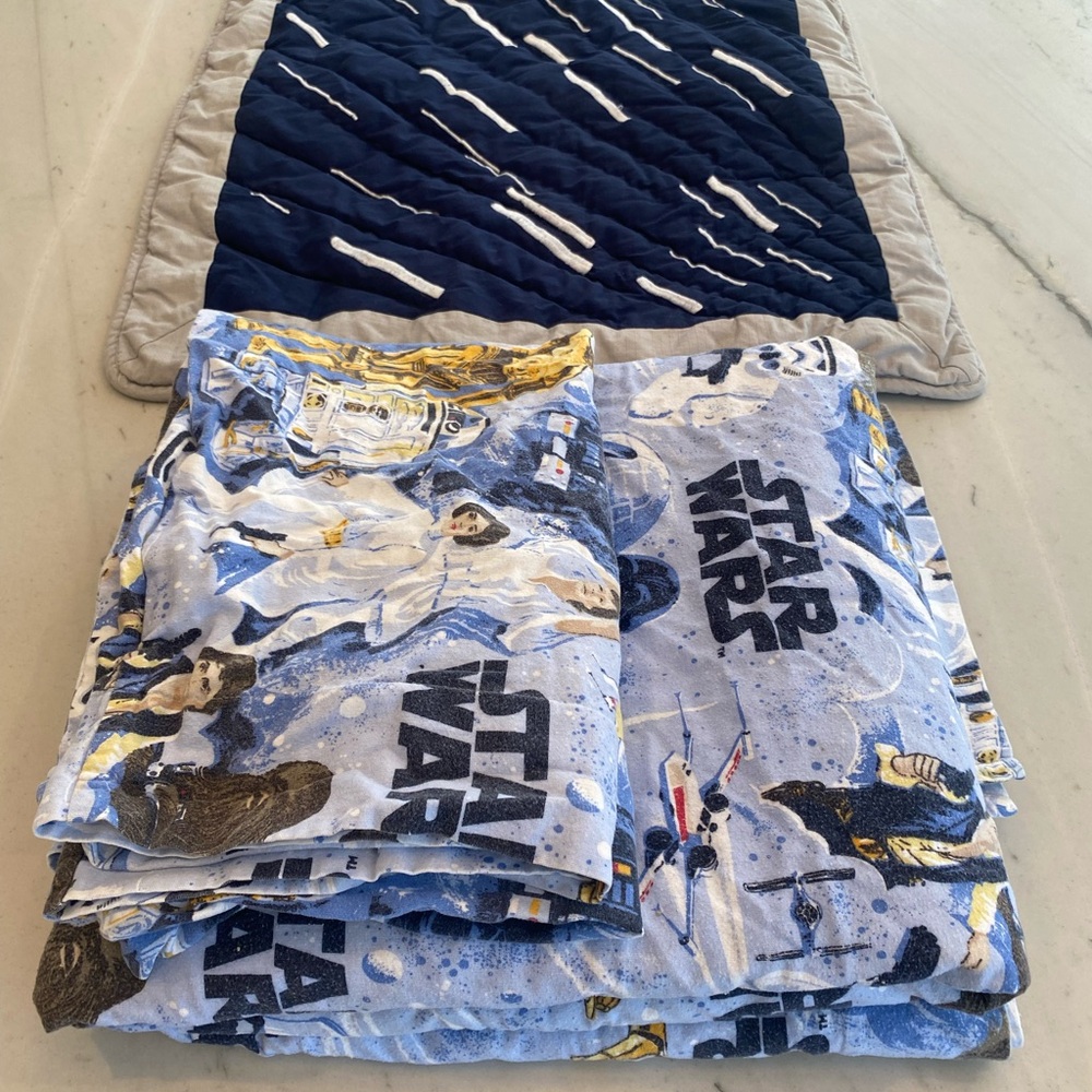 Pottery Barn Kids Star Wars Bedding in Blue and Yellow - Picture 3 of 8